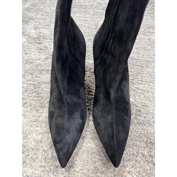 Christian Louboutin Kate Botta Alta 85 Black Suede OTK Knee Thigh Heel Boot 38.5 - Picture 11 of 16